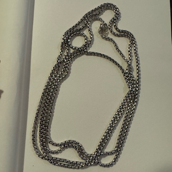 David Yurman Jewelry - David Yurman Sterling Box Chain 72" Necklace with 14K Yellow Gold Charm 103.8g